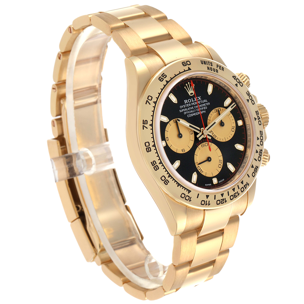Rolex Daytona 40mm Black Dial Yellow Gold Mens Automatic Watch 116508