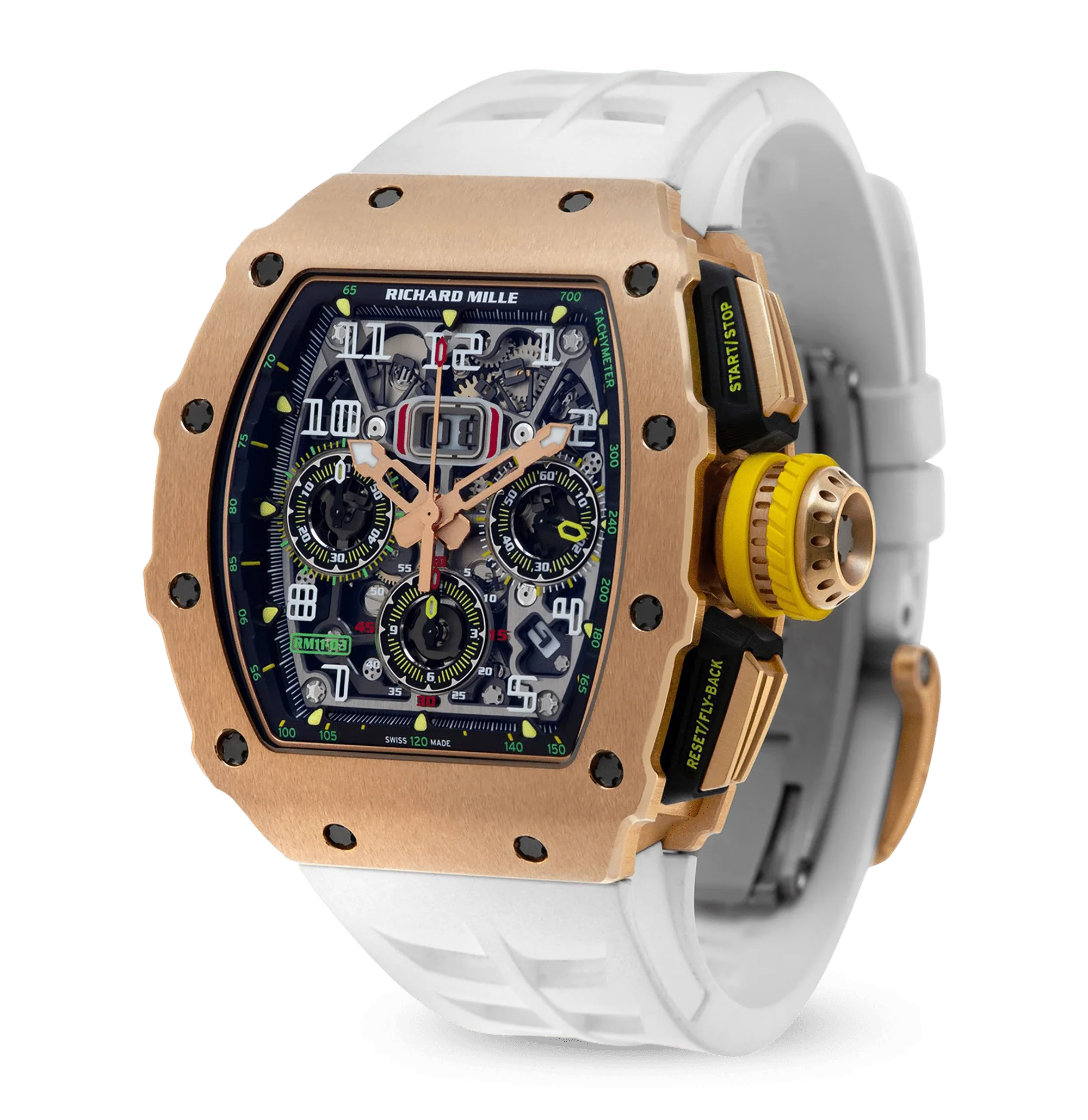 Richard Mille RM 11-03 18K Rose Gold, Skeleton Dial, 44 mm