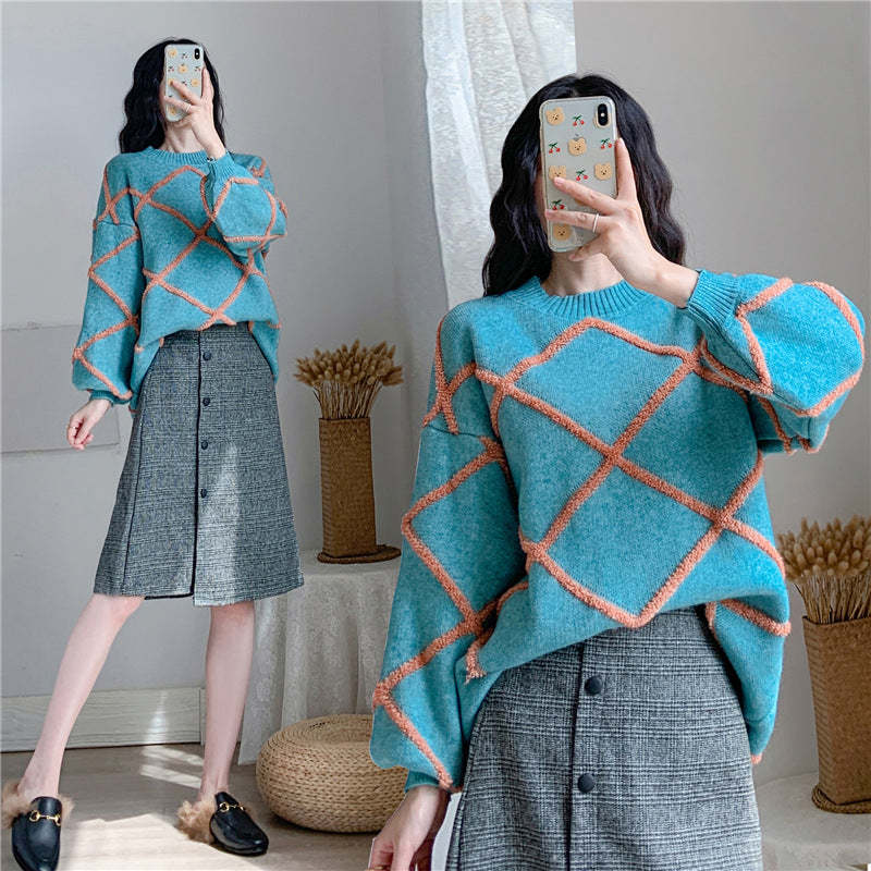 Large size women"s autumn and winter new style belly covering, age red