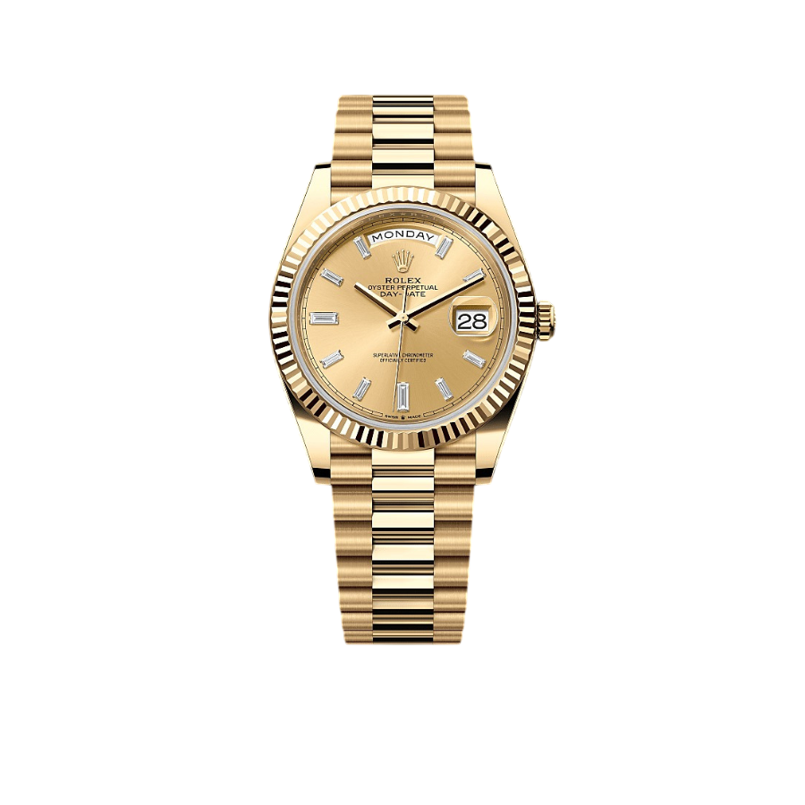 Rolex President Day-Date 40mm Yellow Gold Diamond Mens Watch 228238