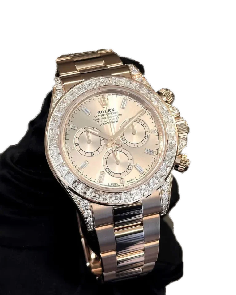 Rolex Daytona 126595TBR Rose Gold Sundust Diamond Dial Diamond Bezel
