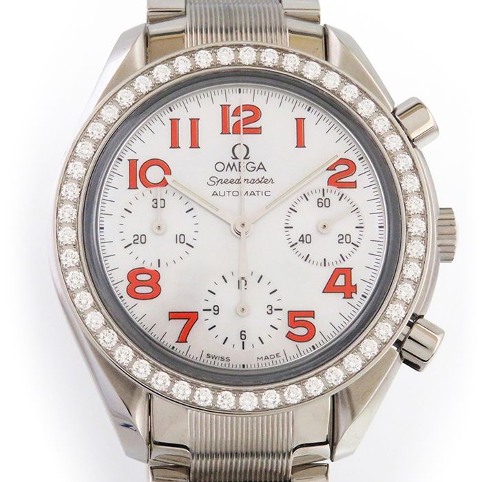 Omega Speedmaster with diamond-set bezel, priced at 3535.78.