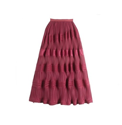 Summer Temperament Skirts For Women High Waist Folds A Line Elegant Summer Skirt Female Fashion Style