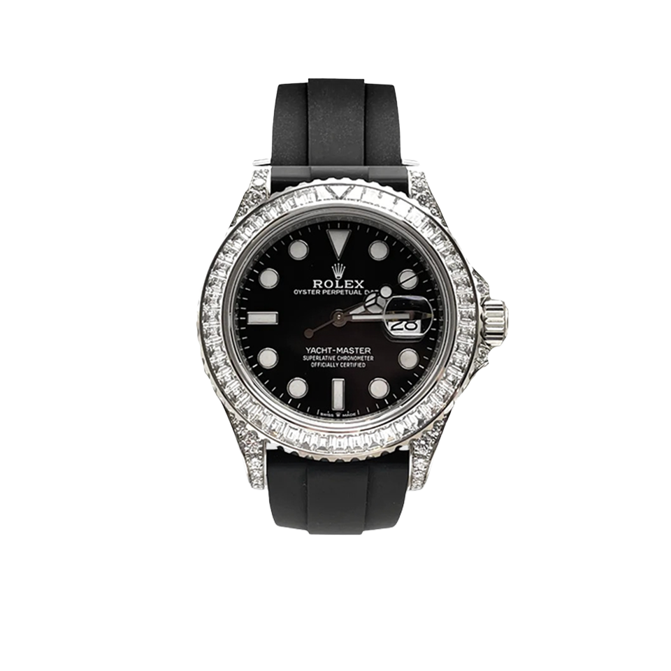 Rolex Yacht-Master 42mm White Gold and Diamond-Set / Black / Oysterflex