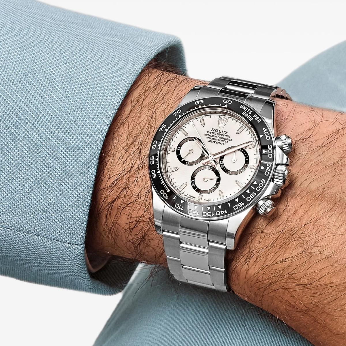 Rolex Daytona 40mm Stainless Steel White Panda Dial 126500