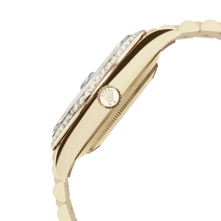 Rolex Day-Date 40 Yellow Gold Green Roman Numeral Dial Diamond Bezel M228348RBR-0040