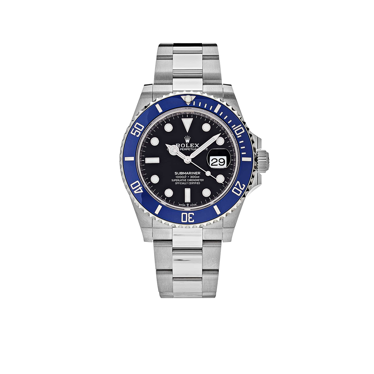 Rolex Submariner 41mm Cookie Monster Blue Ceramic Bezel White Gold Mens Watch 126619