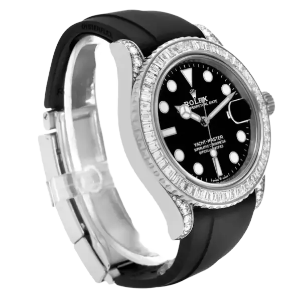 Rolex Yacht-Master 42mm White Gold and Diamond-Set / Black / Oysterflex