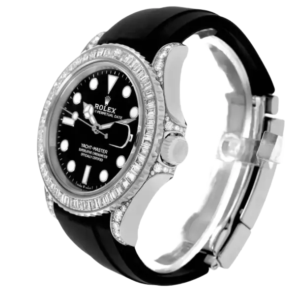 Rolex Yacht-Master 42mm White Gold and Diamond-Set / Black / Oysterflex
