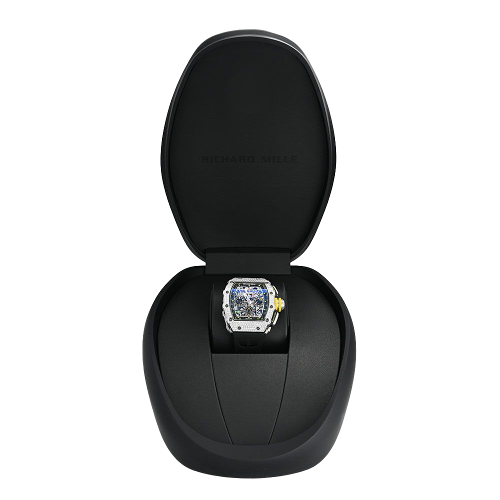 Richard Mille Chronograph & 18K White Gold – Diamond Bezel – Skeleton Dial 50 mm