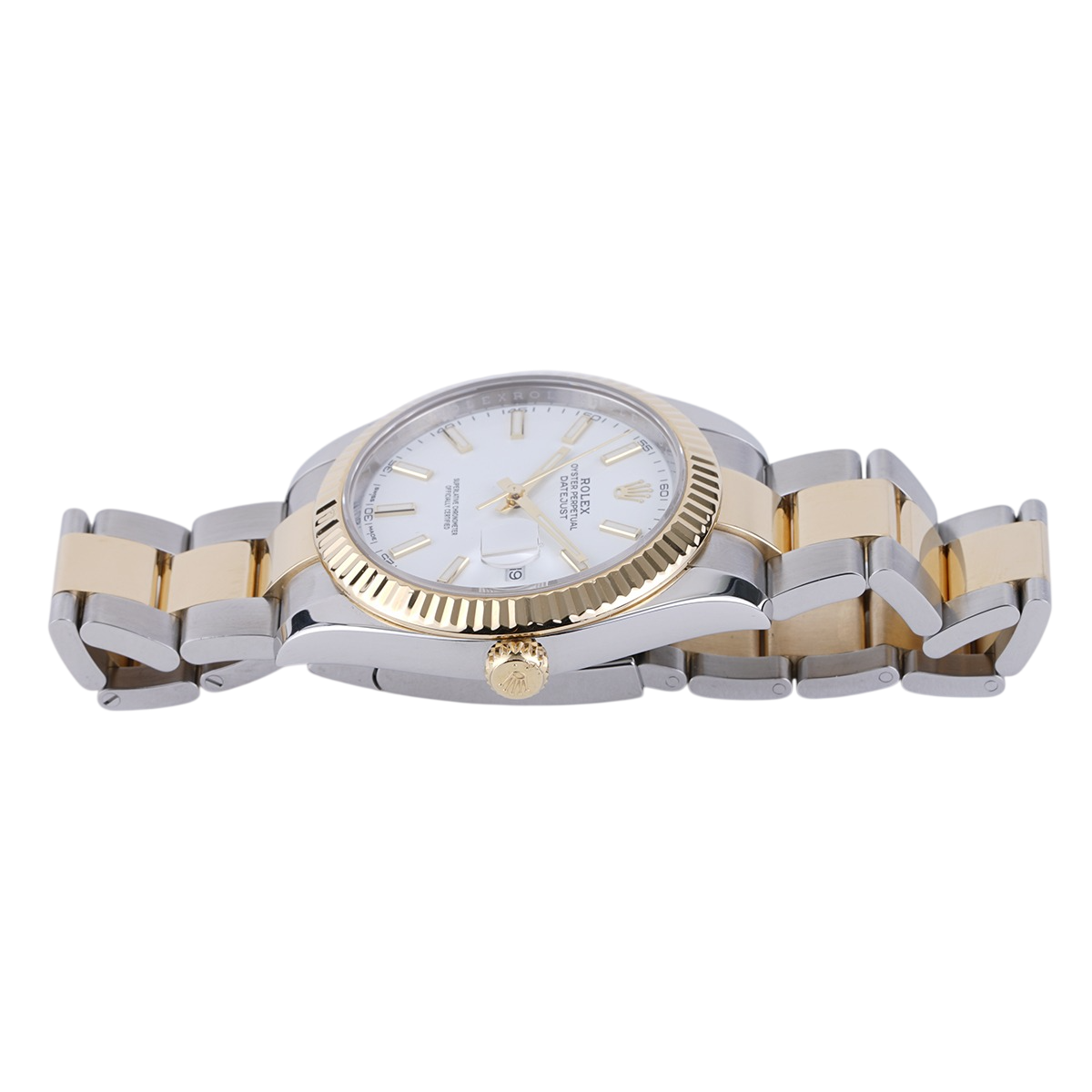 Rolex Datejust 41mm White Dial, Yellow Roleso 126333-0015