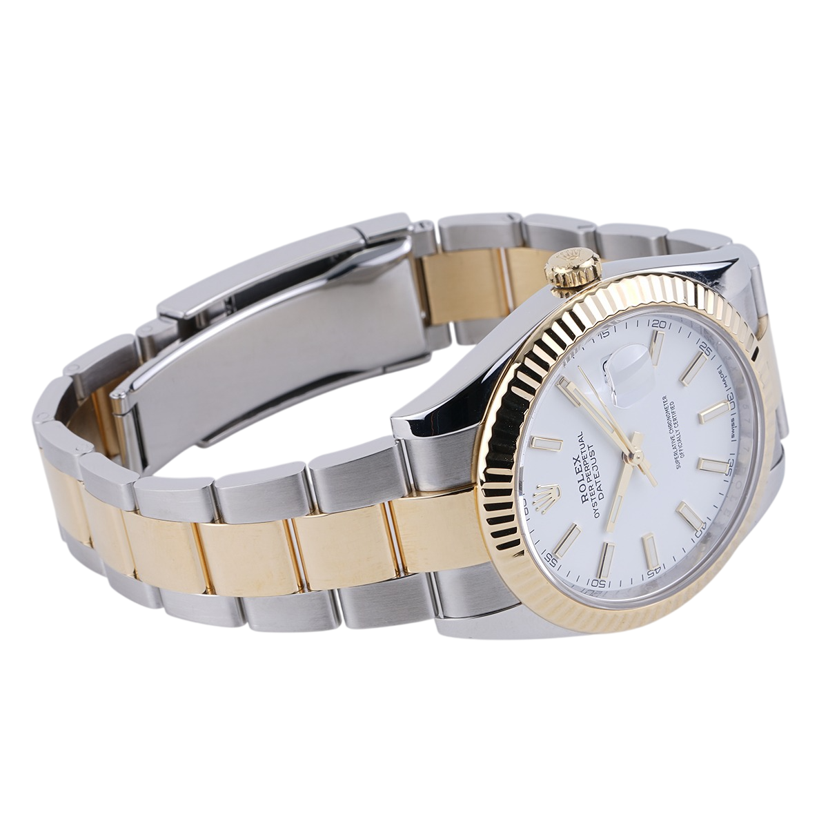 Rolex Datejust 41mm White Dial, Yellow Roleso 126333-0015