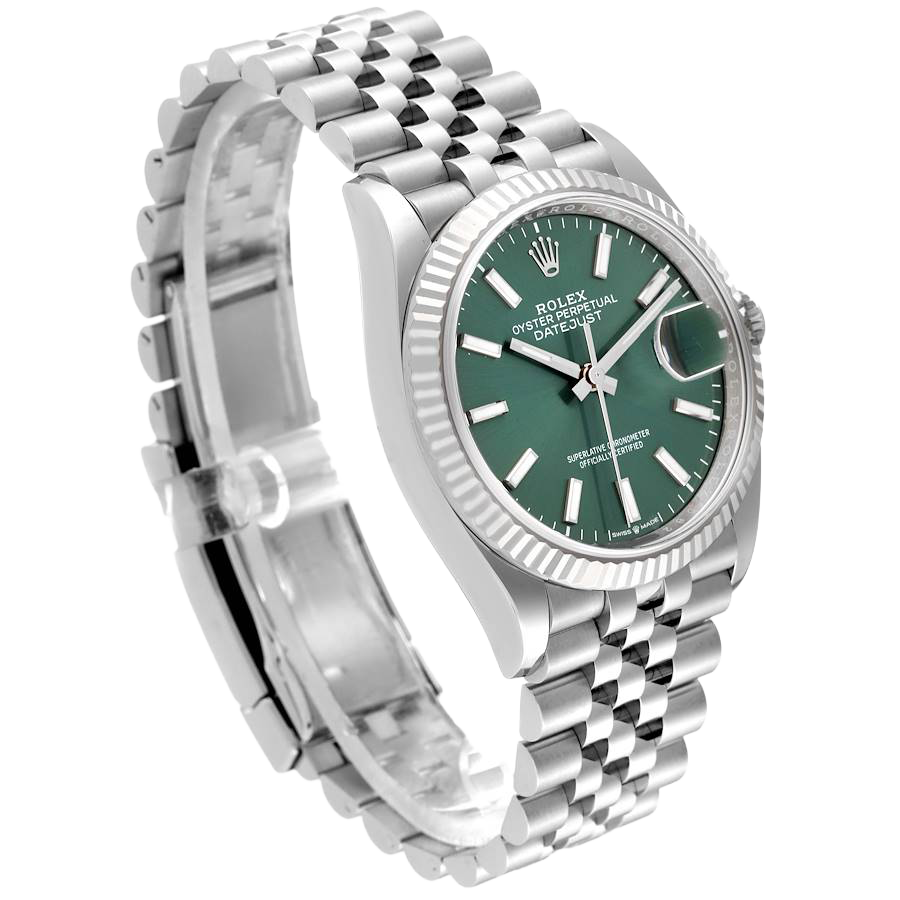 Rolex Datejust 36mm Stainless Steel Mint Green Dial Jubilee 126234