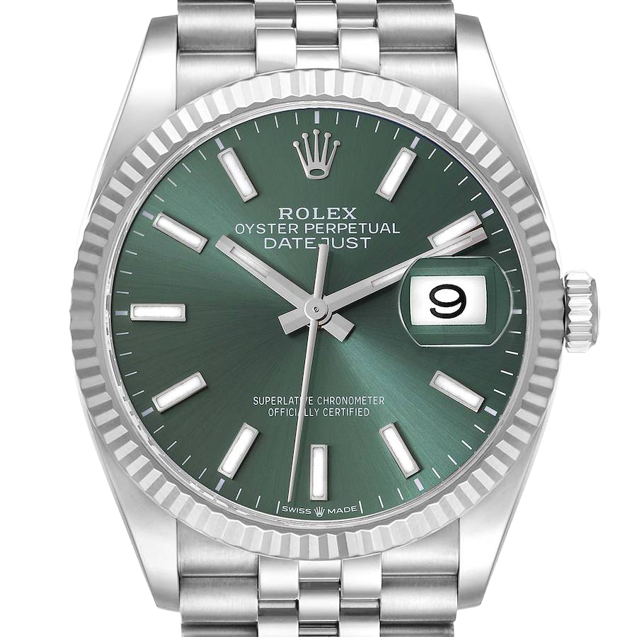 Rolex Datejust 36mm Stainless Steel Mint Green Dial Jubilee 126234