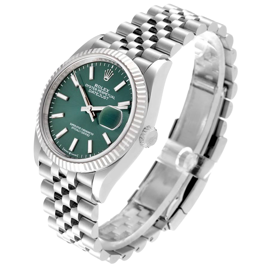 Rolex Datejust 36mm Stainless Steel Mint Green Dial Jubilee 126234