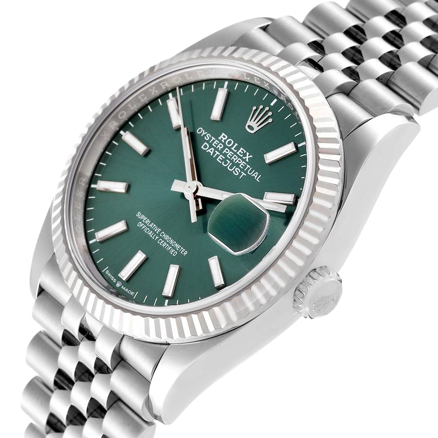 Rolex Datejust 36mm Stainless Steel Mint Green Dial Jubilee 126234