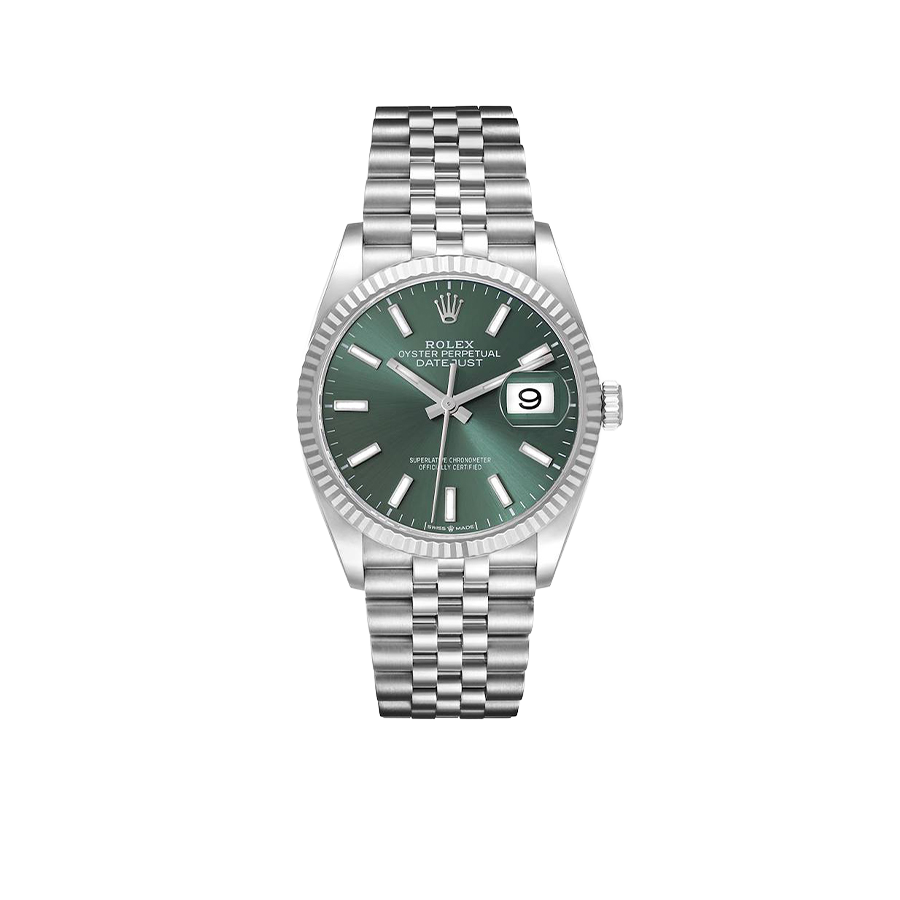 Rolex Datejust 36mm Stainless Steel Mint Green Dial Jubilee 126234