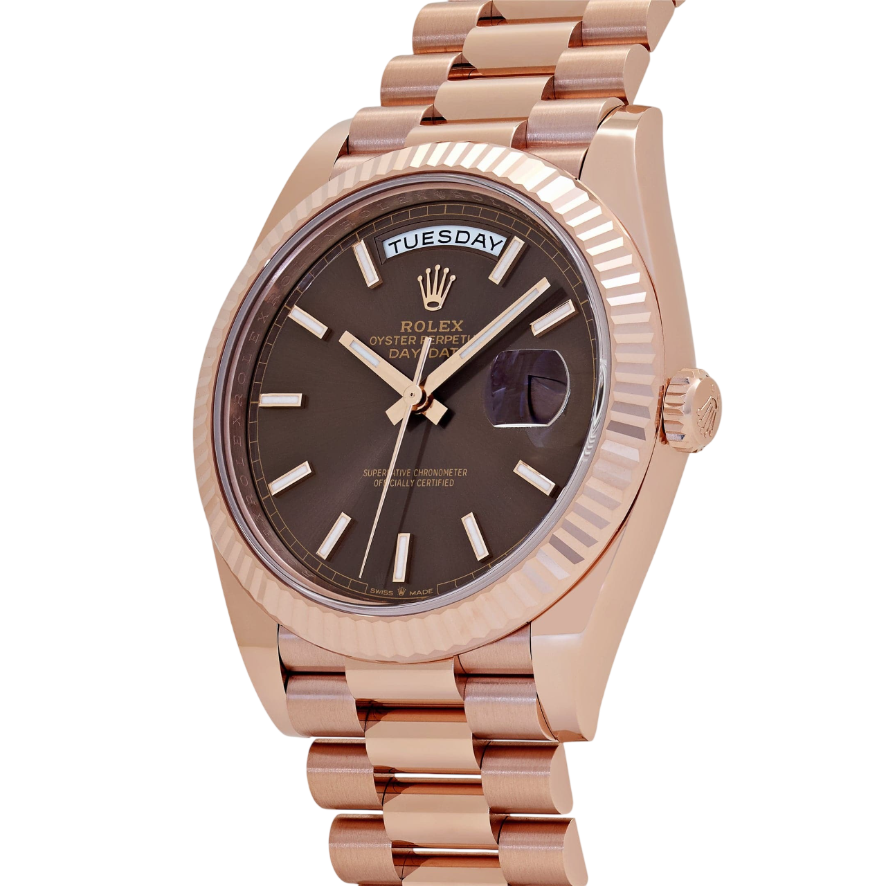 Rolex Day-Date 40mm Rose Gold Chocolate Dial m228235-0053