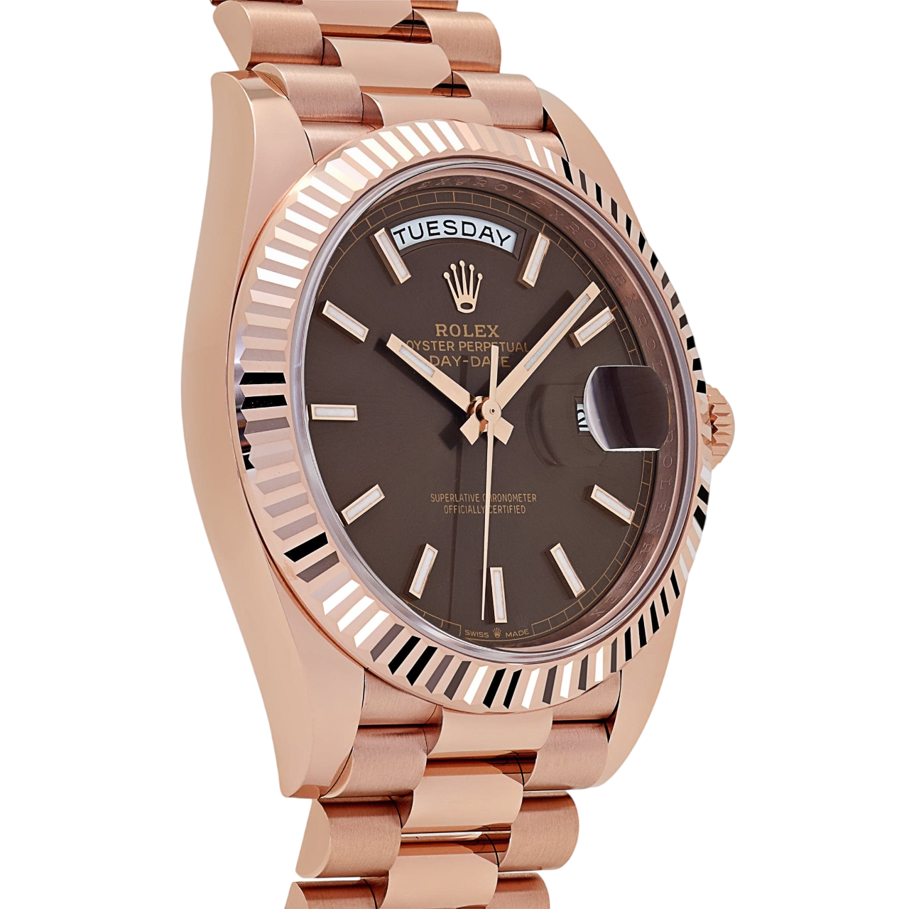 Rolex Day-Date 40mm Rose Gold Chocolate Dial m228235-0053