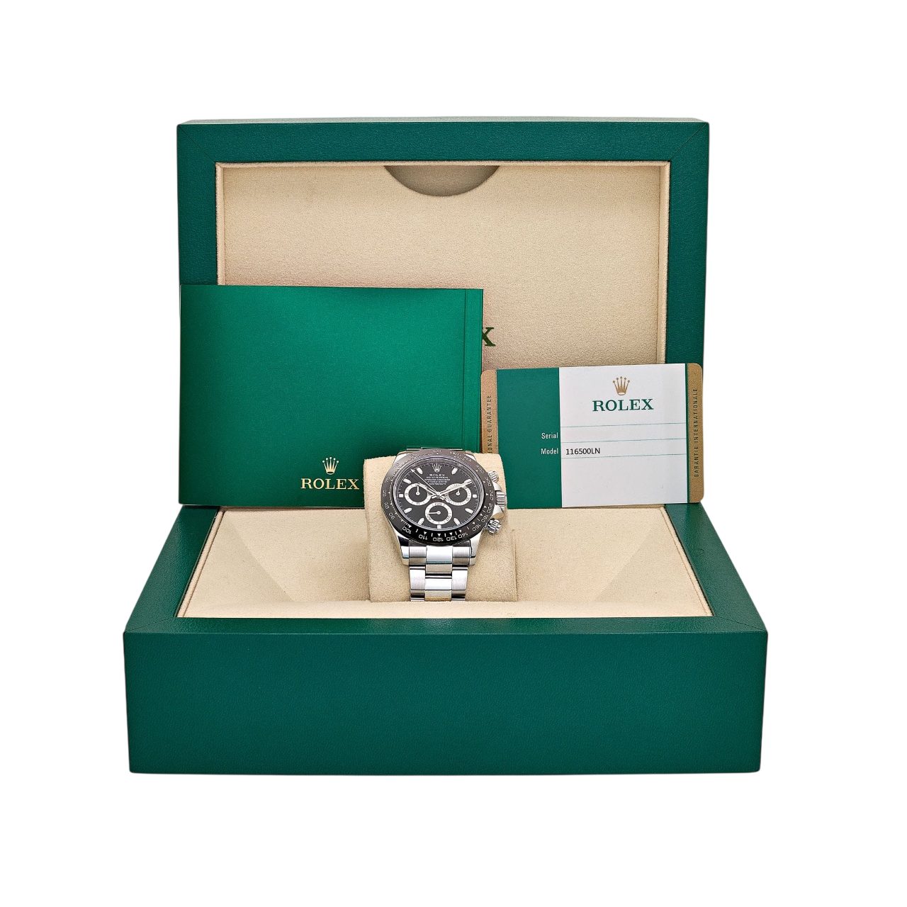 Rolex Daytona Panda 40mm Chronograph Black Dial Mens Watch M126500LN-0002