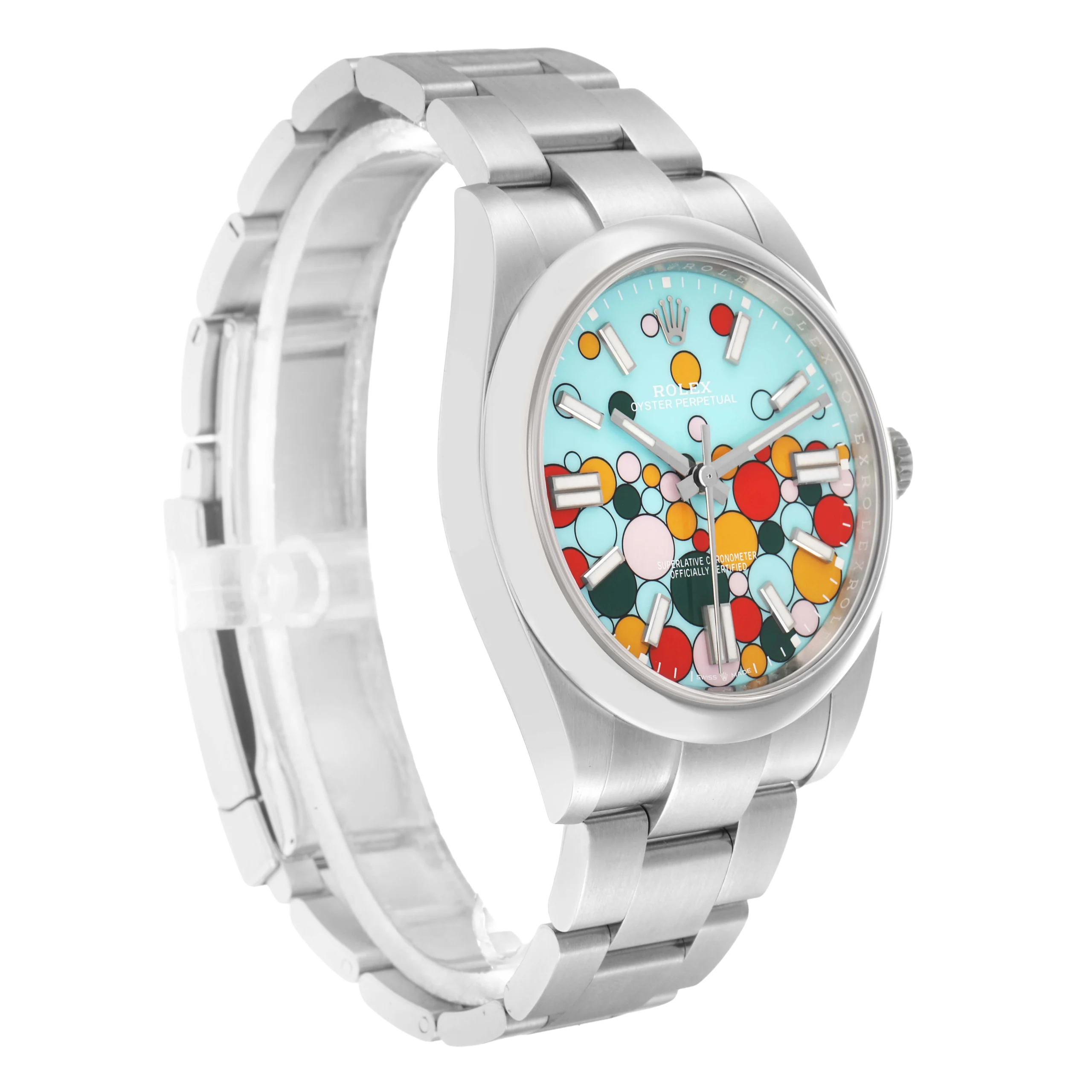 Rolex Oyster Perpetual 41mm Celebration Dial Steel Mens Watch 124300