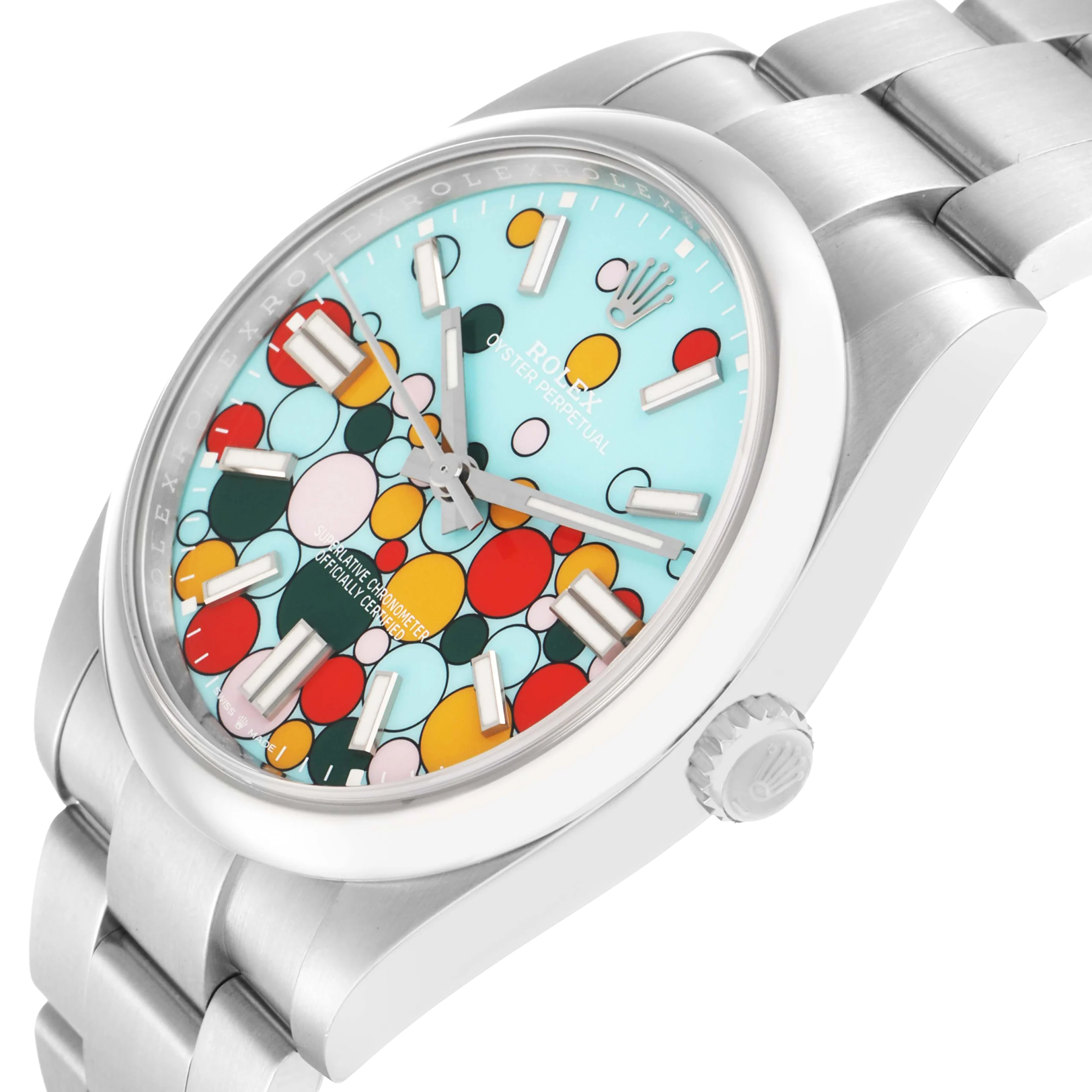 Rolex Oyster Perpetual 41mm Celebration Dial Steel Mens Watch 124300