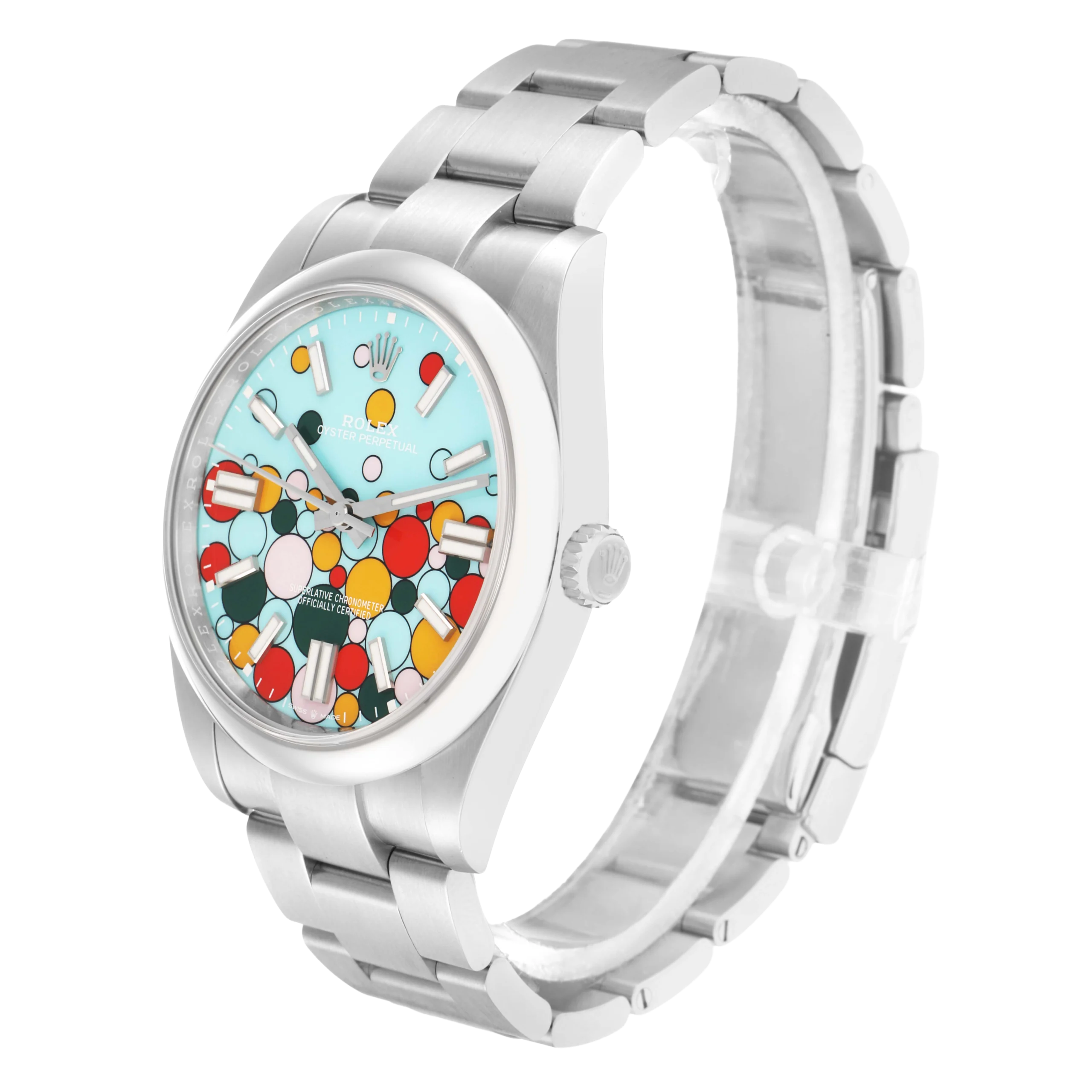 Rolex Oyster Perpetual 41mm Celebration Dial Steel Mens Watch 124300