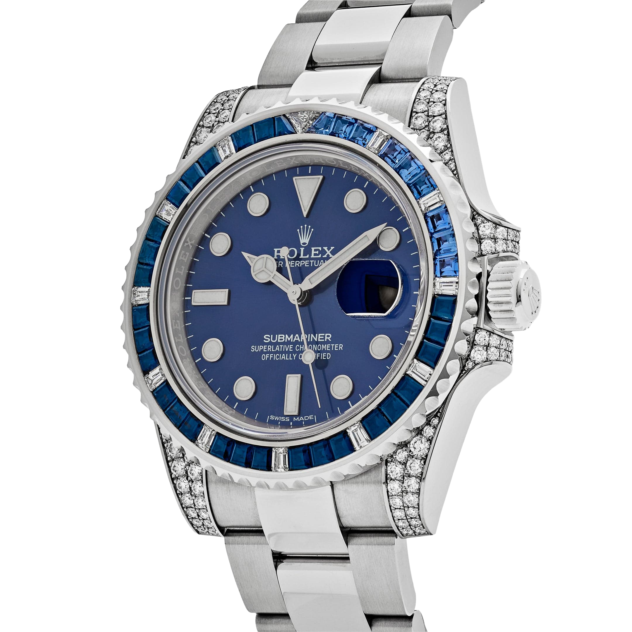 Rolex Submariner Date 40mm 116659SABR White Gold Blue Dial Sapphire Diamond Bezel