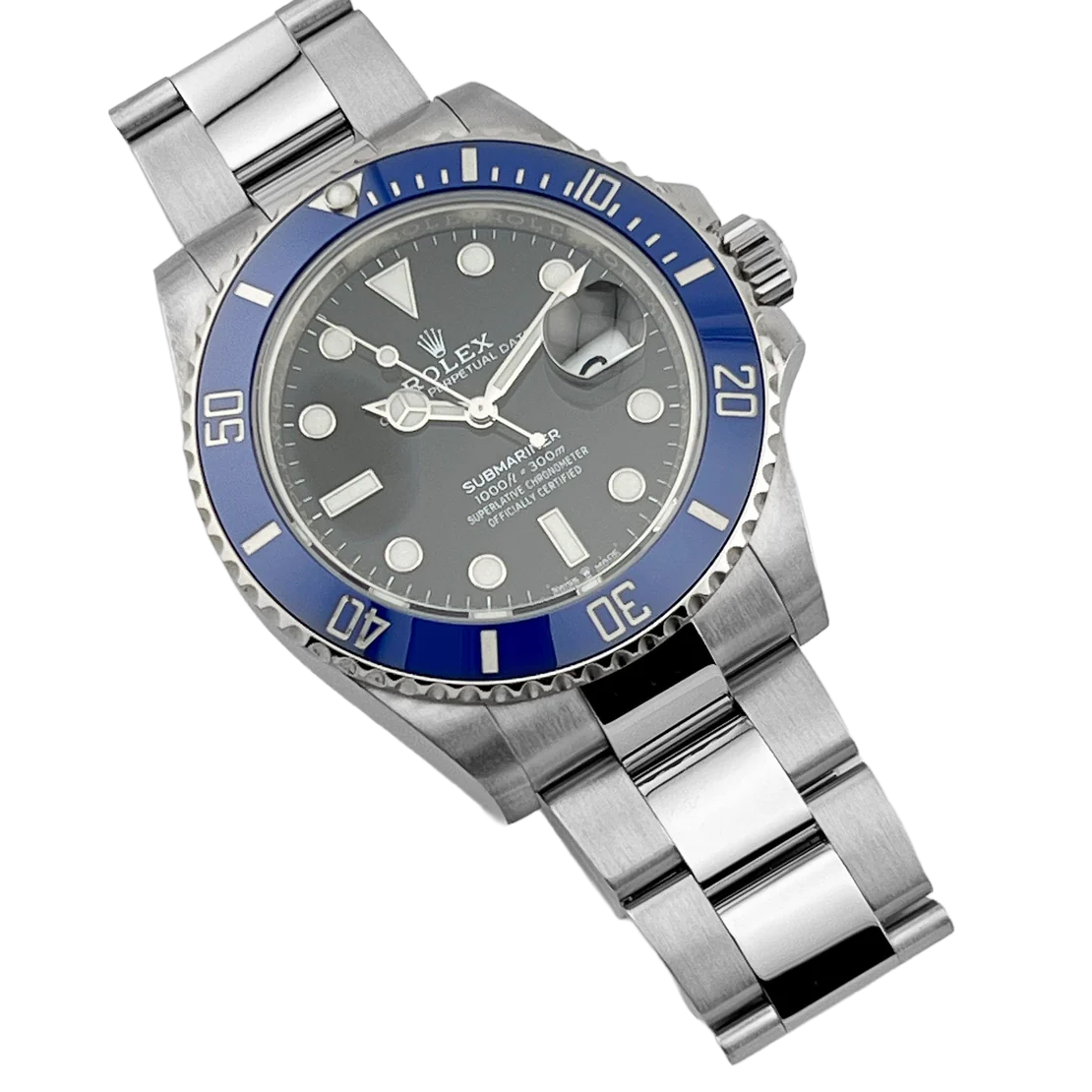 Rolex Submariner 41mm Cookie Monster Blue Ceramic Bezel White Gold Mens Watch 126619