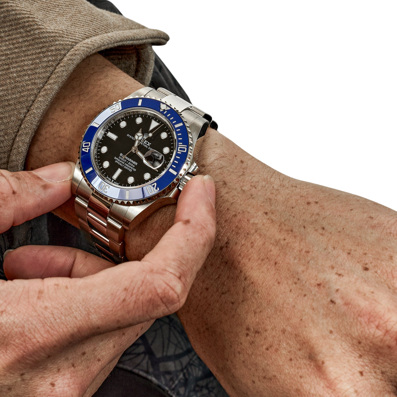 Rolex Submariner 41mm Cookie Monster Blue Ceramic Bezel White Gold Mens Watch 126619