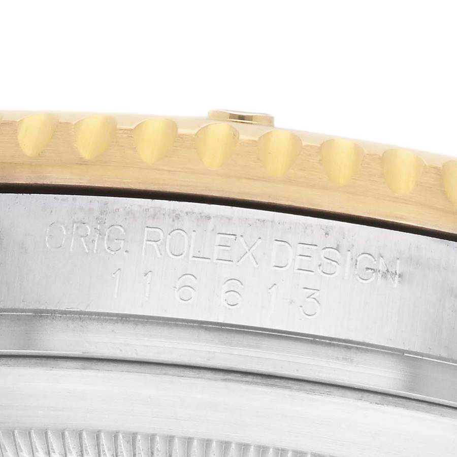 Rolex Submariner 40mm Steel Yellow Gold Blue Dial Bezel Mens Watch 116613