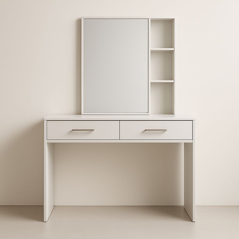 Coiffeuse en Bois avec Miroir Coulissant et Étagères-Havenoviva