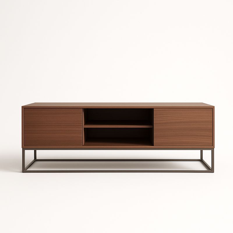 Meuble TV en Bois et Métal Noyer-Havenoviva