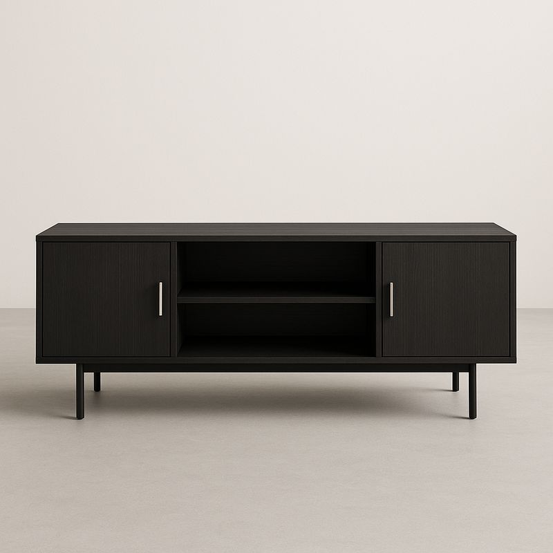 Meuble TV en bois et métal noir 150x40x50 cm-Havenoviva