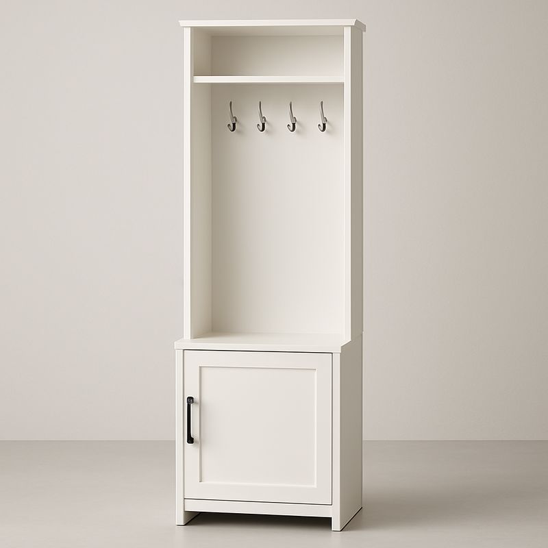 Étagère de Rangement Blanche avec Crochets en Acier, 180 cm x 60 cm-Havenoviva