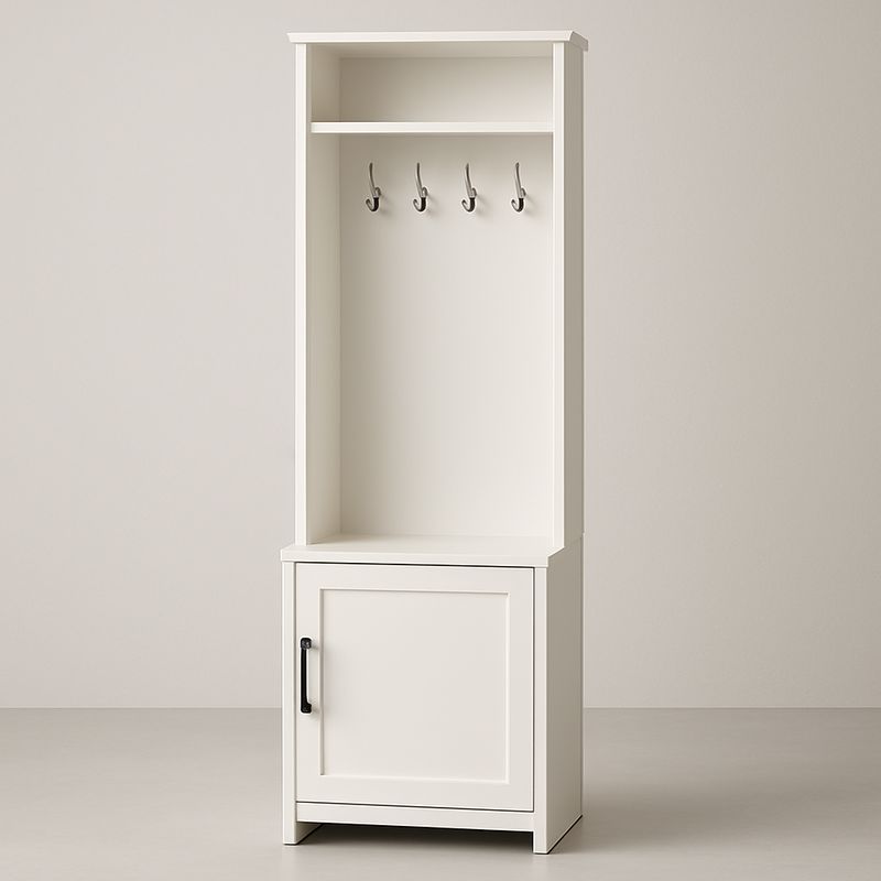 Étagère de Rangement Blanche avec Crochets en Acier, 180 cm x 60 cm-Havenoviva