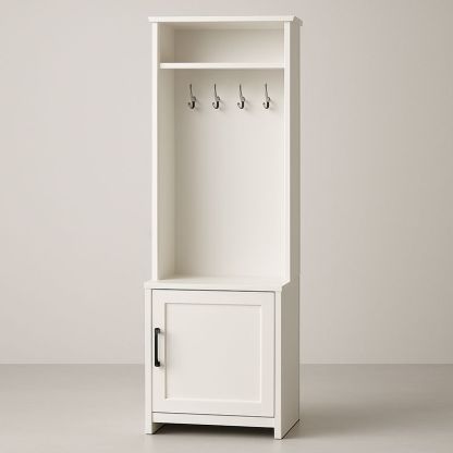 Étagère de Rangement Blanche avec Crochets en Acier, 180 cm x 60 cm-Havenoviva