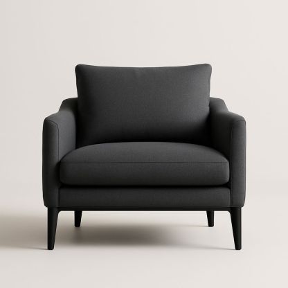 Fauteuil en Tissu Gris Anthracite 90x90x85 cm-Havenoviva