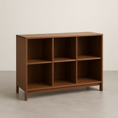 Étagère en bois 6 cases Noyer-Havenoviva