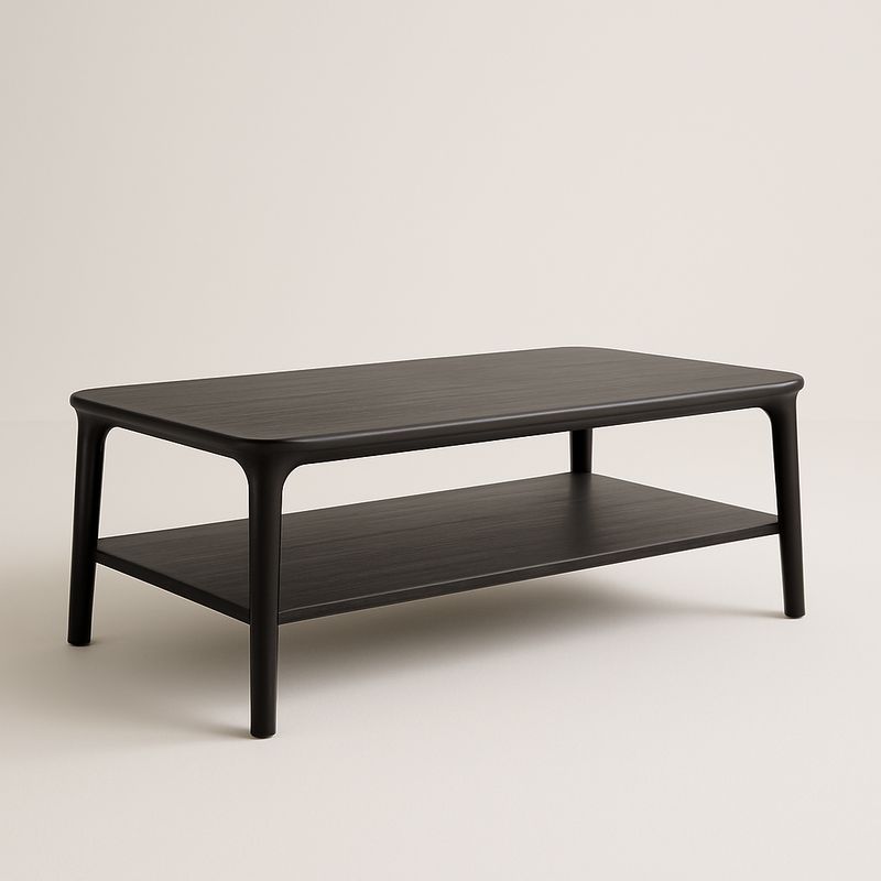 Table basse rectangulaire en MDF noir, dimensions : 110 x 60 x 40 cm-Havenoviva