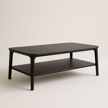 Table basse rectangulaire en MDF noir, dimensions : 110 x 60 x 40 cm-Havenoviva