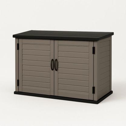 Armoire de Jardin en Résine Polypropylène Noir/Gris-Havenoviva