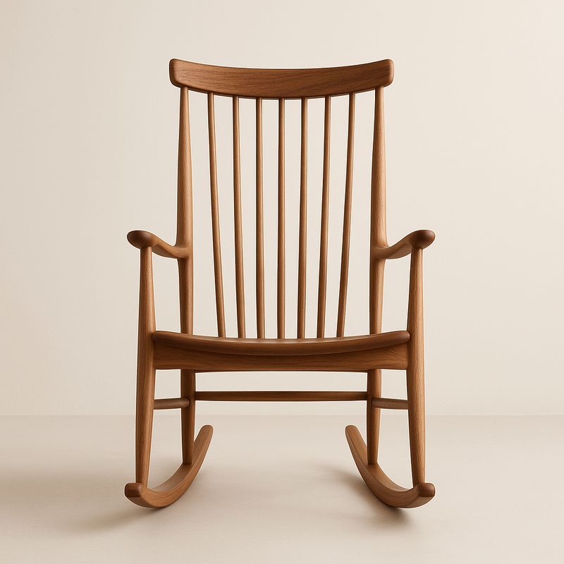 Chaise à bascule en bois massif finition noyer-Havenoviva