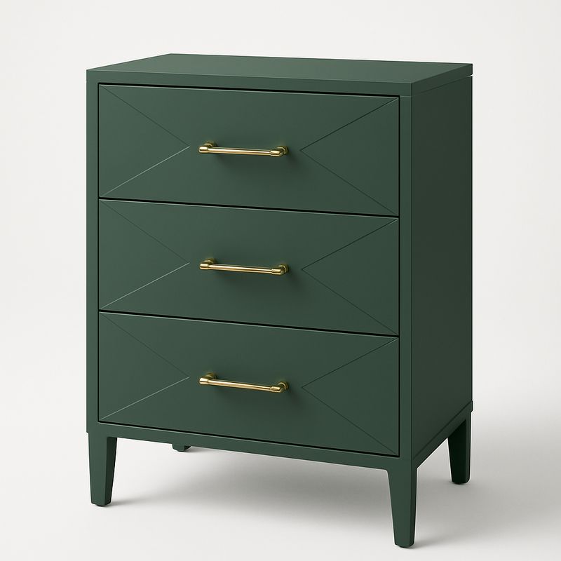 Commode 3 tiroirs MDF Vert foncé-Havenoviva