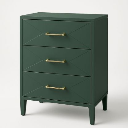 Commode 3 tiroirs MDF Vert foncé-Havenoviva