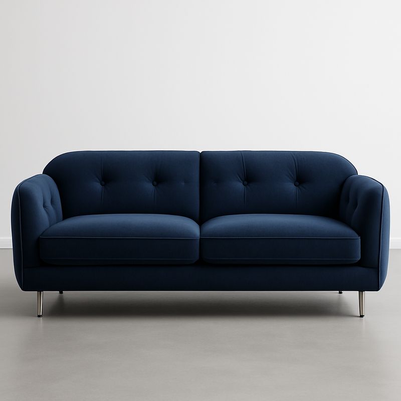 Canapé en tissu bleu avec pieds en métal-Havenoviva