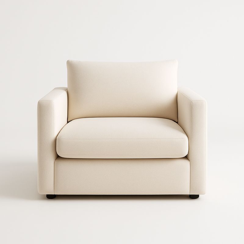 Fauteuil en tissu beige polyester 90x90x80 cm-Havenoviva