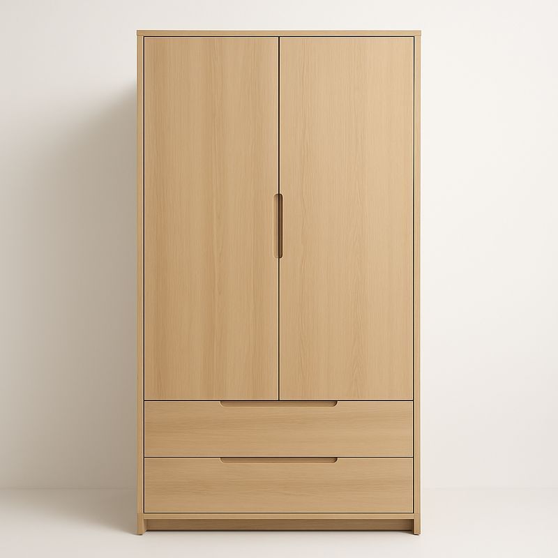 Armoire 2 Portes en Panneau de Particules Chêne Clair-Havenoviva