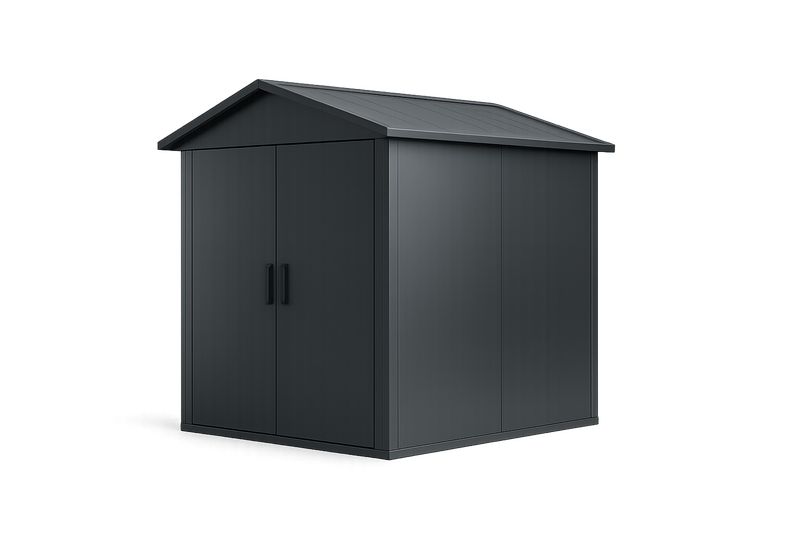 Abri de jardin en métal galvanisé Anthracite 213x130x185 cm-Cosivita