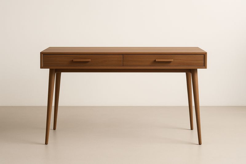 Bureau en bois massif avec tiroirs 120x60x75 cm-Cosivita